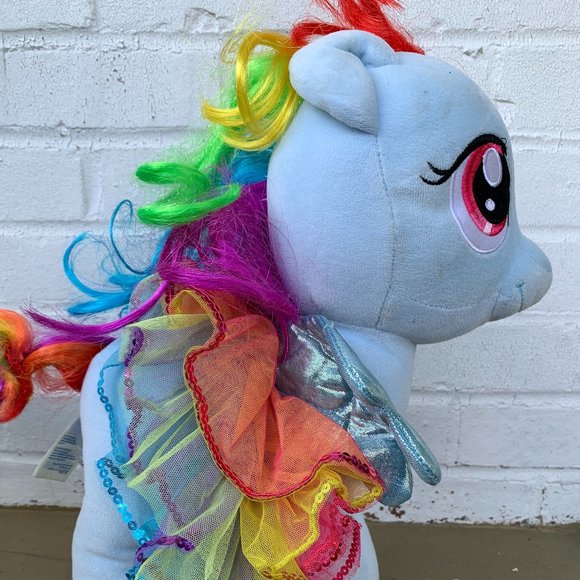 Build A Bear Workshop My Little Pony light blue Plush with rainbow - Picture 1 of 2